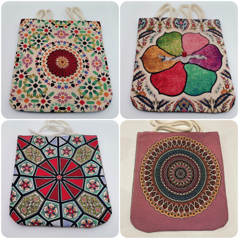 Gobelin Tapestry Shoulder Bag|Turkish Tile Pattern Gift Handbag For Women|Whirling Dervish Bag|Woven Shopping Bag|Weekender Carpet Bag
