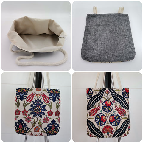 Turkish Traditional Tiles Pattern Tote Bag|Gobelin Tapestry Shoulder Bag|Belgium Tapestry Bag|Gift Handbag For Women|Southwestern Fabric
