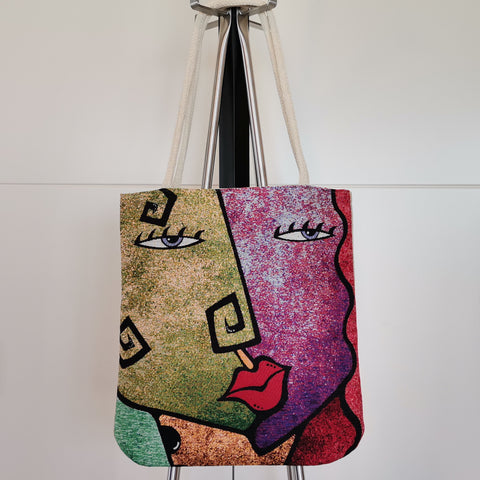 Gobelin Tapestry Shoulder Bag|Woman Face Gift Handbag For Women|Picasso Painting Fashion Bag|Woven Tapestry Fabric|Overnight Gobelin Bag