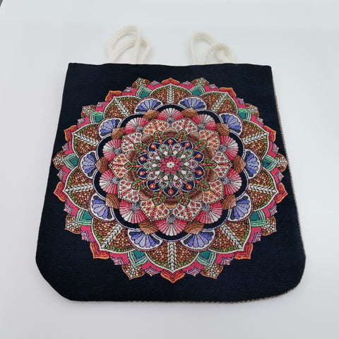Gobelin Tapestry Shoulder Bag|Tile Pattern Gift Handbag For Women|Woven Tapestry Fabric|Vintage Style Tote Bag|Weekender Handmade Purse