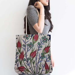 Tulip Gobelin Shoulder Bag|Tapestry Fabric Bag|Gobelin Woven Bag|Gift Handbag For Women|Belgium Tapestry Bag|Handmade Large Tote|Book Bag