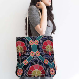 Gobelin Tapestry Shoulder Bag|Tulip Pattern Tote Bag|Gift Handbag For Women|Woven Tapestry Fabric|Handmade Belgium Tapestry Shoulder Bag
