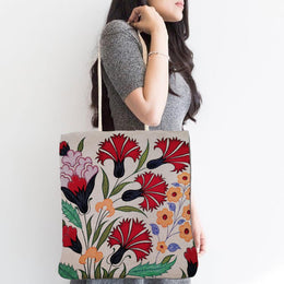 Gobelin Tapestry Shoulder Bag|Tile Pattern Gift Handbag For Women|Woven Tapestry Fabric|Rug Design Tote Bag|Belgian Tapestry Weekender Bag