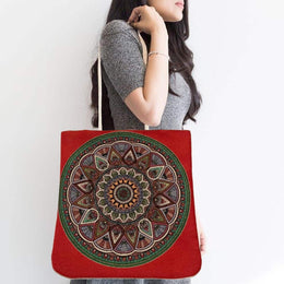 Gobelin Tapestry Shoulder Bag|Tile Pattern Gift Handbag For Women|Woven Tapestry Fabric|Vintage Style Purse|Belgium Tapestry Tote Bag