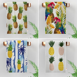 Pineapple Hand Towel|Fruit Kitchen Towel|Parrot Dishcloth|Decorative Tea Towel|Housewarming Summer Trend All-Purpose Rag|Fruit Dust Remover