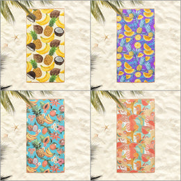Tropical Beach Towel|Pine Apple Bath Towel|Banana Pool Towel|Watermelon Towel|Beach House Coconut Print Soft Bath Towel|Summer Vacation Gift
