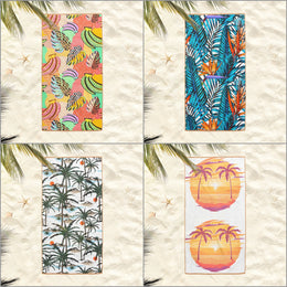 Tropical Beach Towel|Banana Bath Towel|Palm Tree Pool Towel|Leaf Print Large Towel|Beach House Outdoor Soft Bath Towel|Summer Vacation Gift