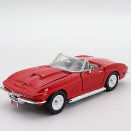 Motormax 1967 Corvette|Scale 1/24 Vintage Diecast Model Car|Classic Red Convertible Car|Old Collectible Car for Collector|Best Birthday Gift
