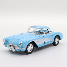 Kinsmart 1957 Chevrolet Corvette|Scale 1:34 Diecast Vintage Car|Classic Model Car|Pull Back Metal Blue Car for Boys|Birthday Gift for Dad