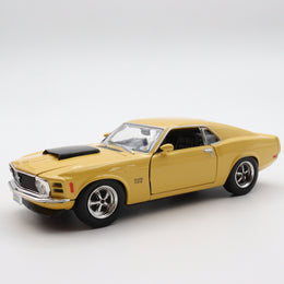 1970 Mustang Boss 429|Scale 1/24 Diecast Car|Vintage Model Yellow Car for Collectors|Classic Old Metal Collection Car|Birthday Gift for Dad
