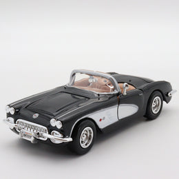 Motormax 1959 Corvette|Scale 1/24 Vintage Diecast for Collector|Classic Model Car|Collectible Metal Car|Black Convertible Car|Nostalgic Gift
