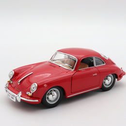 1961 Porche 356B Model by Burago Italy Diecast Car|Vintage Model Red Metal Car|Scale 1/24 Classic Car Collection|Old Collectible Car for Dad