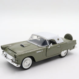 Motormax 1956 Ford Thunderbird Diecast Car|Scale 1/24 Classic Car Collection|Vintage Model Olive Green Metal Car|Old Collectible Gift Car