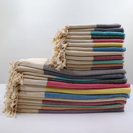 Turkish Beach Towel Set|Organic Cotton Hand Towel|Personalized Gift for Bachelorette Party|Head and Face Towel|Turkish Peshtemal Bath Towel