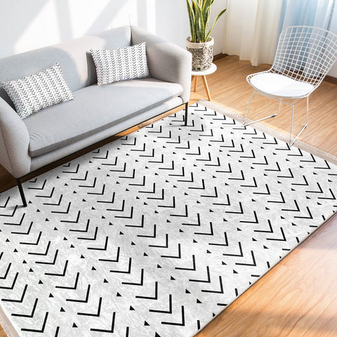 Scandinavian Rug|Geometric Carpet|Nordic Floor Covering|Ethnic Fringed Rug|Abstract Geometric Carpet|Machine-Washable Floor Covering