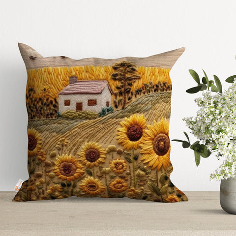 Sunflower Cushion Cover|Summer Throw Pillow Case|Housewarming Home Decor|Outdoor Pillowcase|Boho Cushion Case|Floral Pillow Cover