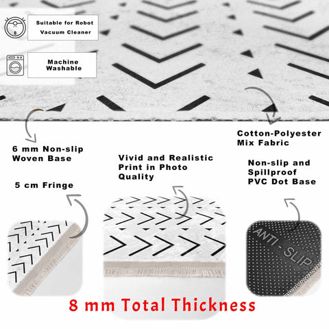 Scandinavian Rug|Geometric Carpet|Nordic Floor Covering|Ethnic Fringed Rug|Abstract Geometric Carpet|Machine-Washable Floor Covering