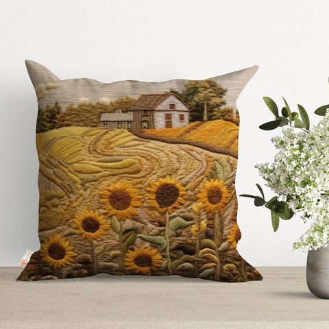 Sunflower Cushion Cover|Summer Throw Pillow Case|Housewarming Home Decor|Outdoor Pillowcase|Boho Cushion Case|Floral Pillow Cover