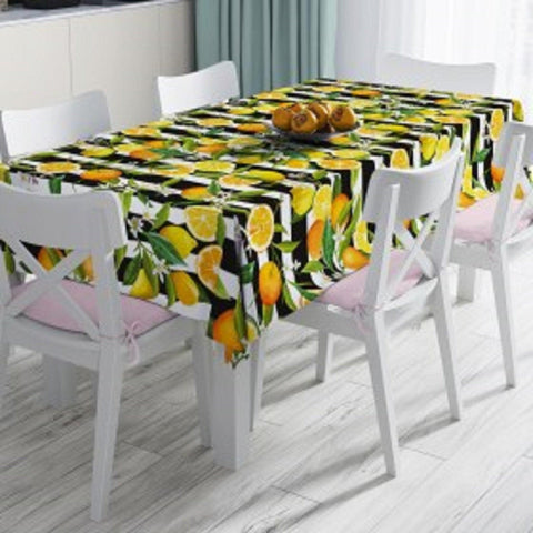 Lemon Tablecloth|High Quality Floral Lemon Table Cover|Lemon Tree Home Decor|Farmhouse Table Decor|Summer Trend Rectangular Lemon Tablecloth