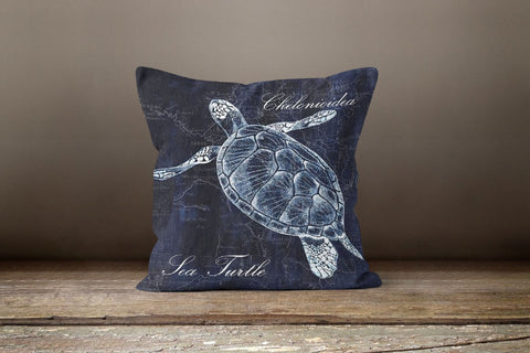 Beach House Pillow Case|Navy Marine Pillow Cover|Decorative Coastal Cushions|Coastal Throw Pillow|Summer Trend Pillow|Blue Nautical Decor