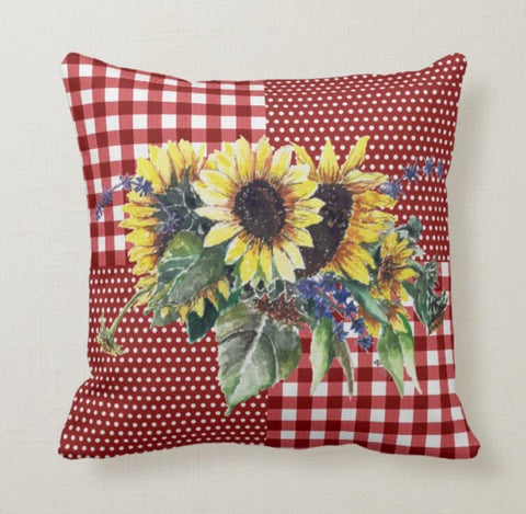 Sunflower Pillow Case|Yellow Floral Pillow Cover|Farmhouse Style Cushion Case|Decorative Summer Pillow|Bedding Home Decor|Housewarming Gift