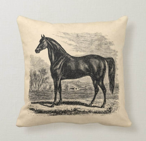 Horse Pillow Cover|Horse Cushion Case|Decorative Lumbar Pillow|Bedding Home Decor|Housewarming Gift|Throw Pillow Case|Rustic Pillow Cover