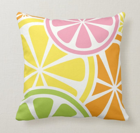 Lemons Pillow Cover|Yellow Lemon Cushion Case|Decorative Cushion Case|Lemon Home Decor|Housewarming Farmhouse Design Lemon Throw Pillow Case