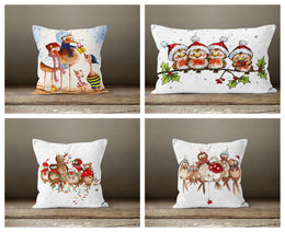 Winter Birds Pillow Cover|Xmas Gift Decor|Decorative Winter Pillow Case|Xmas Birds Throw Pillow|Xmas Gift|Outdoor Pillow|Xmas Pillow Cover