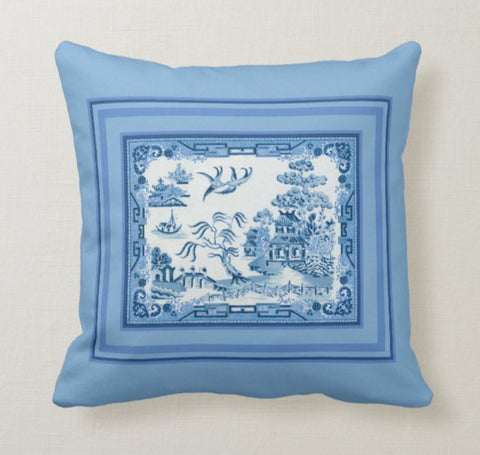 Far East Pillow Case|Navy Marine Pillow Cover|Decorative Nautical Cushions|Marine Throw Pillow|Navy Blue and White Home Decor|Nautical Decor