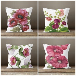 Pink Floral Pillow Cover|Decorative Cushion Case|Summer Throw Lumbar Case|Pink Flower Home Decor|Housewarming Cushion Cover|Porch Pillow Top