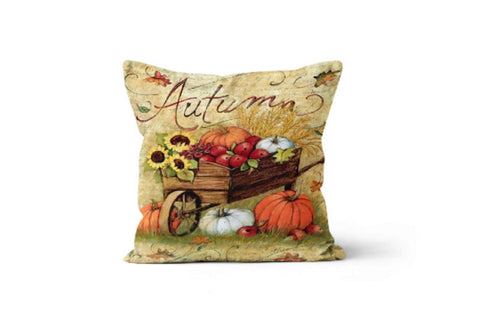 Fall Trend Pillow Covers|Autumn Cushion Case|Orange Leaves Throw Pillow|Happy Fall Home Decor|Housewarming Farmhouse|Thanksgiving Pillow
