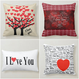 Love Throw Pillow Covers|Valentine's Day Pillow Cases|Romantic Gift for Her|Heart Printed Valentine Decor|Anchor Heart Pillow|Red Heart Tree