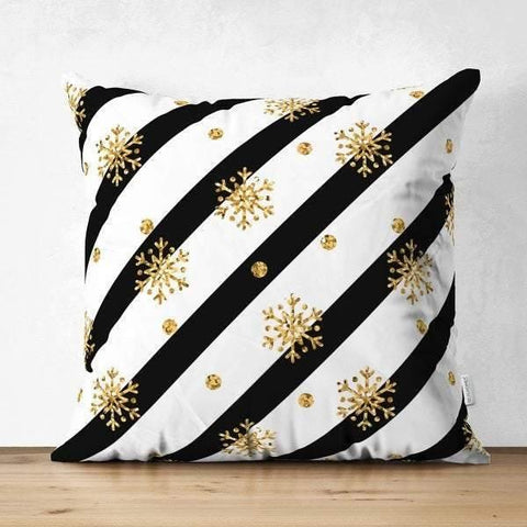 Decorative Pillow Case|Black & White and Gold Pillow Cover|Psychedelic Suede Cushion Cover|Rustic Home Decor|Bohemian Style Pillow Case