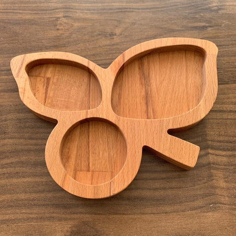 Wooden Leaf Snack Plate |Wooden Decor|Nut Platter|Custom Table Decor|Wooden Plate with Sections|Gift for her|Wooden Art|Housewarming Gift