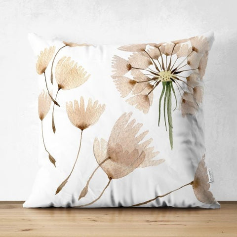Floral Pillow Cover|Summer Trend Cushion Case|Watercolor Painting Floral Decor|Decorative Suede Cushion Cover|Digital Print Spring Trend