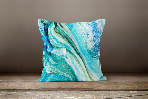 Beach House Pillow Case|Turquoise Sea Water Pillow|Nautical Blue Cushion|Housewarming Throw Pillow|Nautical Home Decor|Porch Pillow Case
