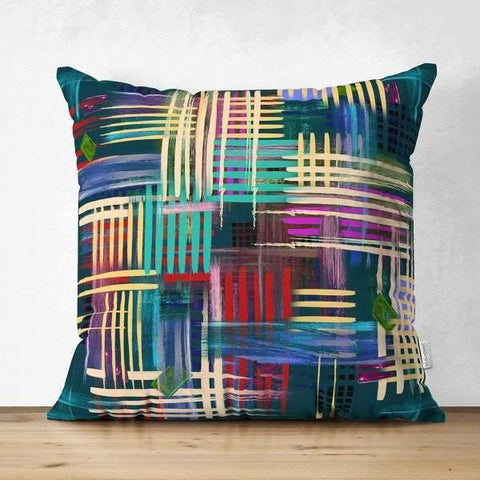Abstract Pillow Cover|Modern Design Suede Pillow Case|Oil Painting Home Decor|Decorative Pillow Case|Farmhouse Style Authentic Pillow Case