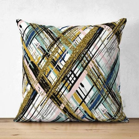 Abstract Pillow Cover|Modern Design Suede Pillow Case|Oil Painting Home Decor|Decorative Pillow Case|Farmhouse Style Authentic Pillow Case