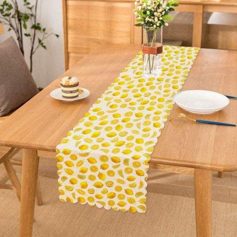 Lemon Placemat & Table Runner|Floral Lemon Table Top|Set of 2 Lemon Supla Table Mat|Round American Service Dining Underplate|Lemon Coasters