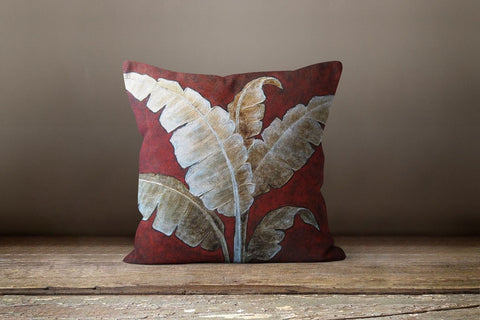 Red Floral Pillow Cover|Fall Trend Cushion Case|Decorative Throw Pillow Case|Boho Bedding Decor|Housewarming Farmhouse Style Pillow Case
