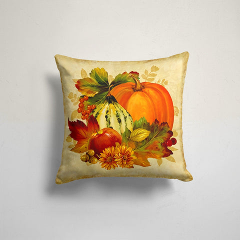 Fall Trend Pillow Cover|Pumpkin Throw Pillow Top|Autumn Cushion Case|Orange Pumpkin Home Decor|Housewarming Farmhouse Style Pillow Cover
