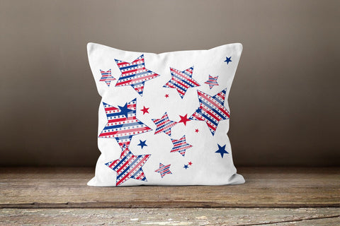 American Flag Pillow Cover|Heart and Star Design USA Flag Cushion Case|Red White Blue Throw Pillow|Abstract American Flag|Square Pillow Case