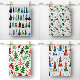 Christmas Kitchen Towel|Christmas Tree Dish Towel|Xmas Design Hand Towel|Decorative Hand Towel|Xmas Tree and Sheep Tea Towel|Xmas Hand Towel