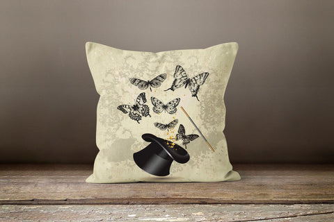 Butterfly Pillow Case|Butterfly Print Cushion Cover|Decorative Throw Pillow Top|Housewarming Boho Pillow Cover|Farmhouse Porch Cushion Case