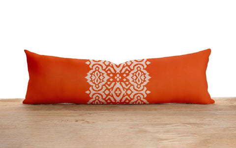 Long Lumbar Pillow Case|IKAT Design Bolster Pillow Cover|Southwestern Farmhouse Oversized Lumbar Pillow|Authentic Tribal Design Long Pillow
