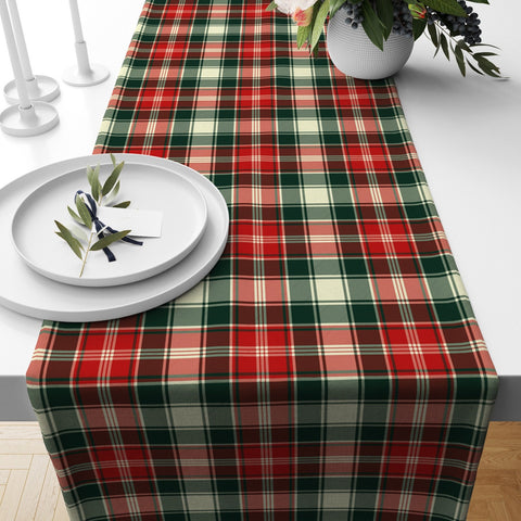 Christmas Table Runner|Winter Trend Table Runner|Checkered Xmas Home Decor|Red Green Plaid Tablecloth|Buffalo Checkered Christmas Table Top