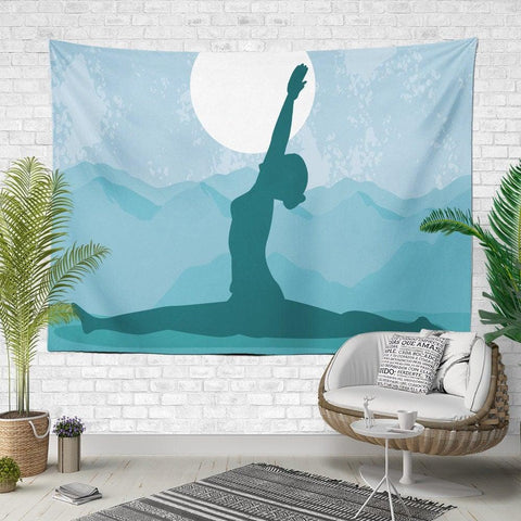 Meditation and Yoga Wall Tapestry|Woman Doing Yoga Wall Hanging Art Decor|Be in Harmony with Yourself Fabric Wall Art|Boho Style Tapestry