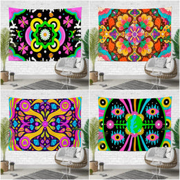 Psychedelic Wall Tapestry|Geometric Wall Hanging Art Decor|Colorful Decorative Fabric Wall Art|Psychedelic Mandala Tapestries for Wall Decor