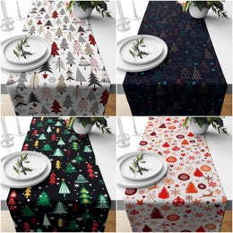 Winter Trend Table Runner|Christmas Table Decor|Snowflake Table Centerpiece|Christmas Home Decor|Pine Tree and Xmas Tree Gifts Tablecloth