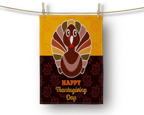 Thanksgiving Kitchen Towel|Turkey Dish Towel|Happy Thanksgiving Print Hand Towel|Decorative Tea Towel|Fall Trend Tea Towel|Autumn Hand Towel